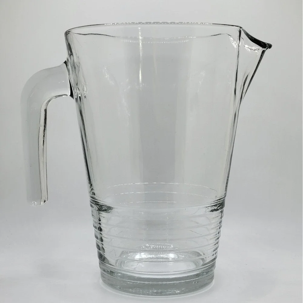 IKEA VANLIG Glass Pitcher Henrik Preutz Ribbed Base‎ 1L Italy MCM 7